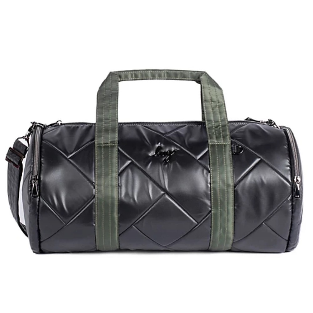 Lug Classic Duffle with Crossbody Strap -Rowboat ~ Metallic Black w/ Olive
